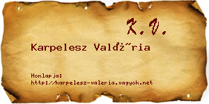Karpelesz Valéria névjegykártya